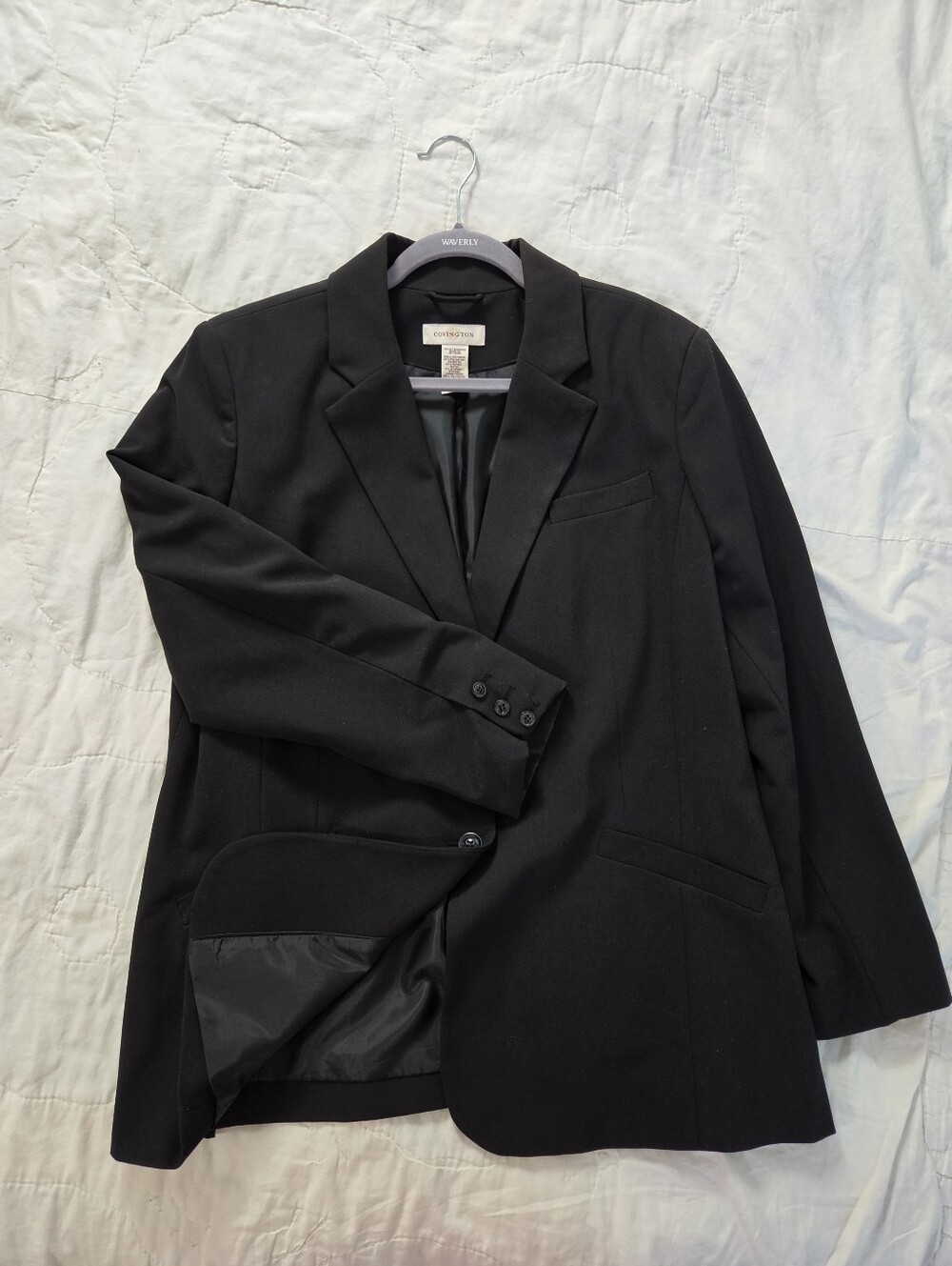 Vintage Covington Womens Blazer Black Size 18 Dark Academia Corporate Layering
